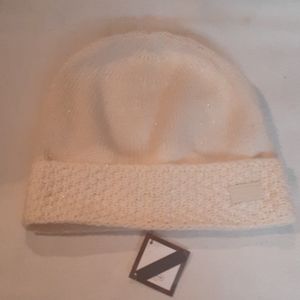 Coach Creme Color Knit Beanie with Coach box